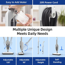 Load image into Gallery viewer, Steam Mop - 10-in-1 MultiPurpose Handheld Steam Cleaner Detachable Floor Steamer for Hardwood/Tile/Laminate Floors Carpet with 11 Accessories for Whole Home Use.

